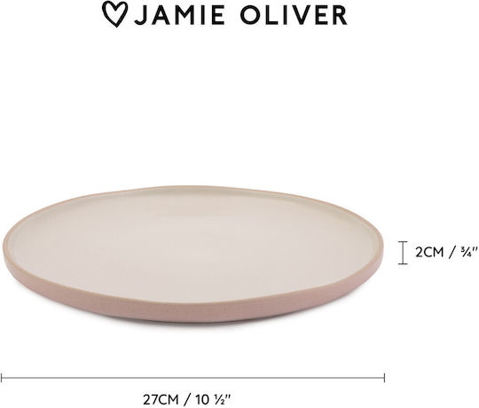 Jamie Oliver Teller Untiefe Keramik Rosa mit Durchmesser 27cm 4Stück