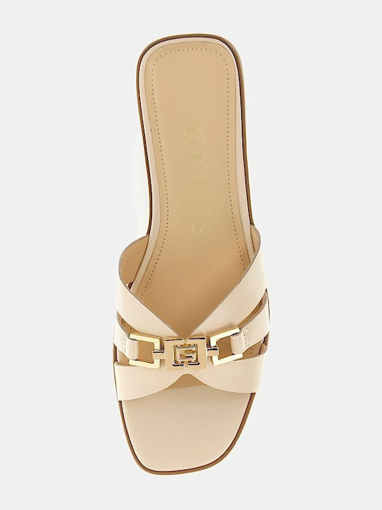 Women's Flat Sandals in Ecru Color
