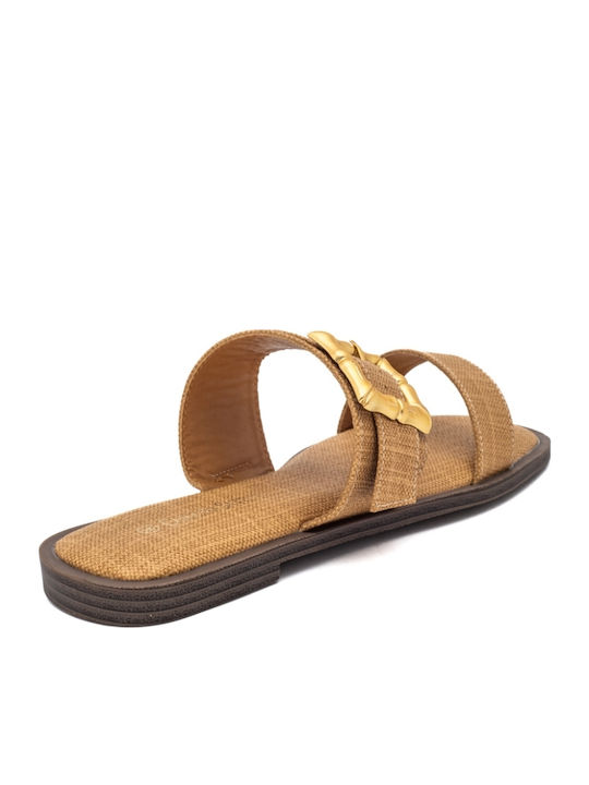 Women's Flat Sandals in Brown Color