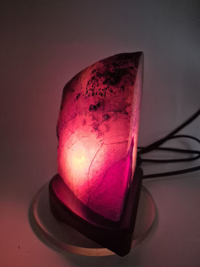 Decorative Indoor Lamp Purple Agate Wooden Base Crystal Palace
