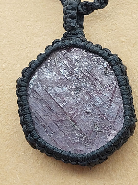 Makramee-Halskette Hexagonaler Roh-Rubin Kristallpalast