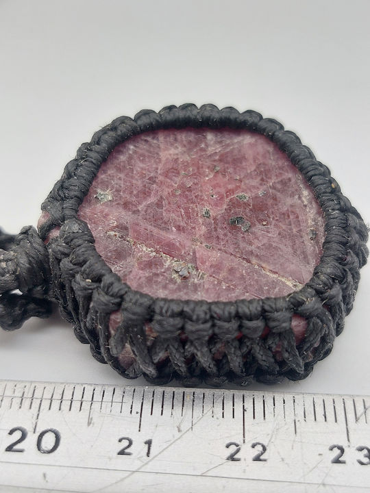 Makramee-Halskette Hexagonaler Roh-Rubin Kristallpalast