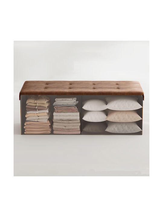 Bankhocker Mit Stauraum Mit Künstliches Leder Braune 110x38x38cm