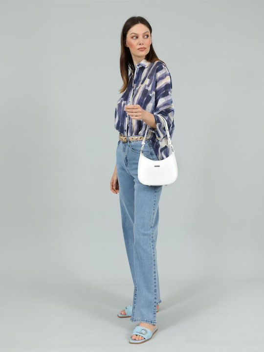 Women's Jean Trousers in Straight Line Light Blue