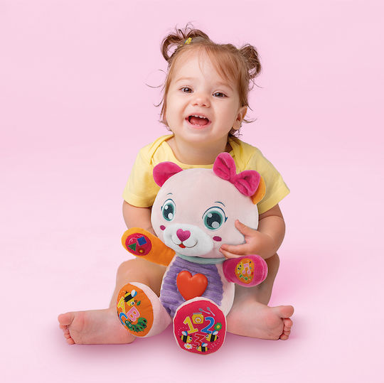 Baby Clementoni Nena The Teddy Bear Fabric Toy with Music and Sounds for 6+ Months Pink