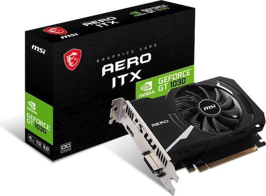 MSI GeForce GT 1030 4GB GDDR4 AERO ITX 4GD4 OC Κάρτα Γραφικών