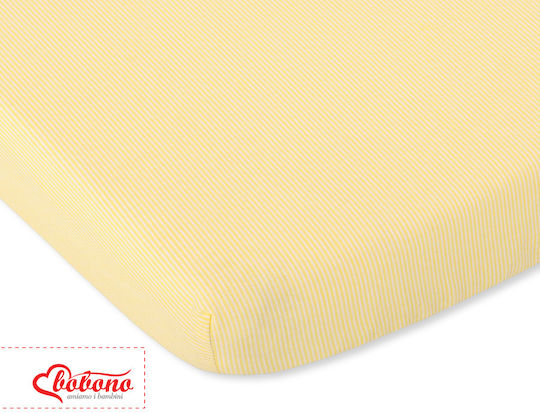 Bobono Baby Sheet Crib Cotton yellow stripes Yellow 60x120cm