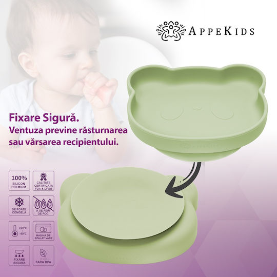 AppeKids Feeding Set made of Silicone Green 5pcs