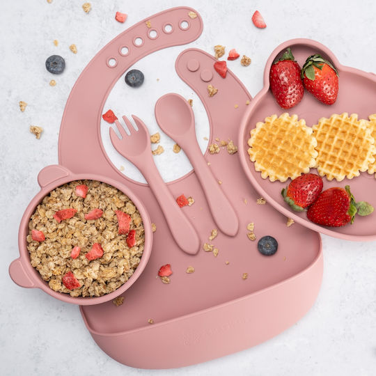 AppeKids Σετ Φαγητού από Σιλικόνη Ροζ 6τμχ