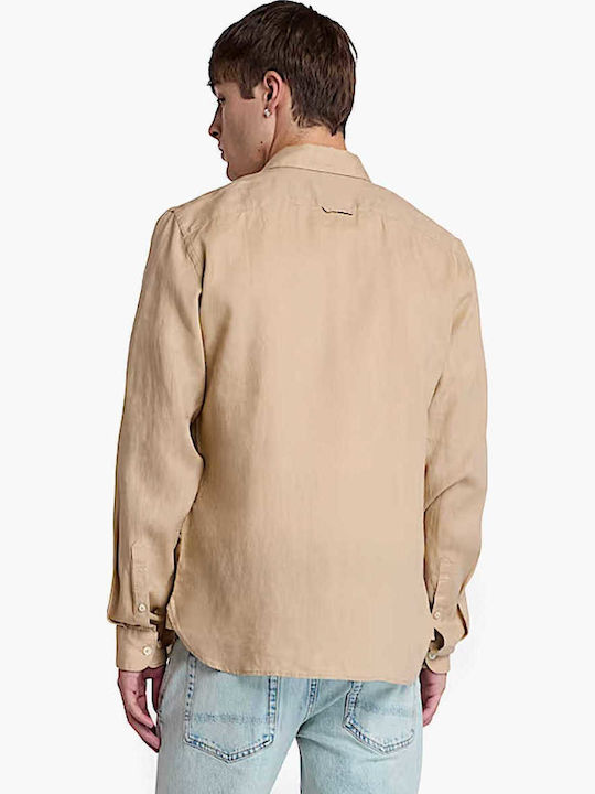 Timberland Mill Линена Риза със Slim Fit Кройка в Бежово