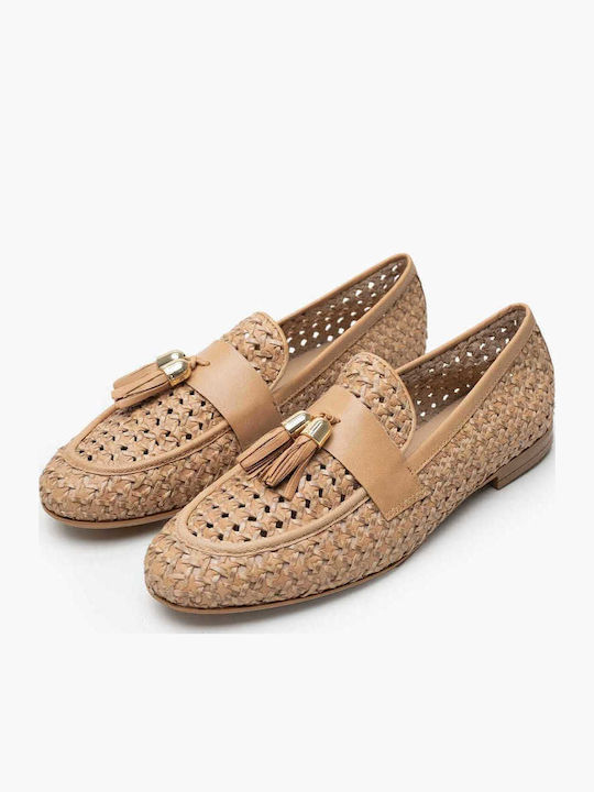Leder Damen Loafers in Rosa Farbe