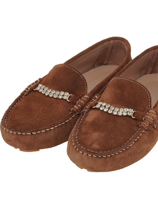 Δερμάτινα Γυναικεία Loafers σε Ταμπά Χρώμα