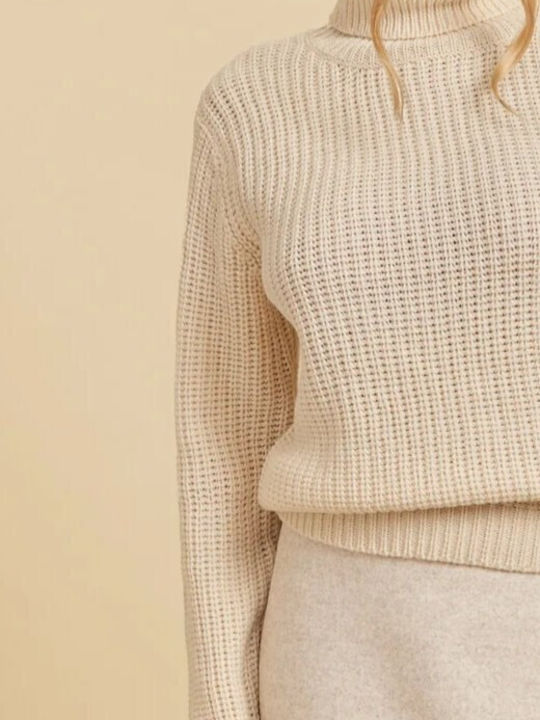 Γυναικείο Πουλόβερ Βαμβακερό Beige