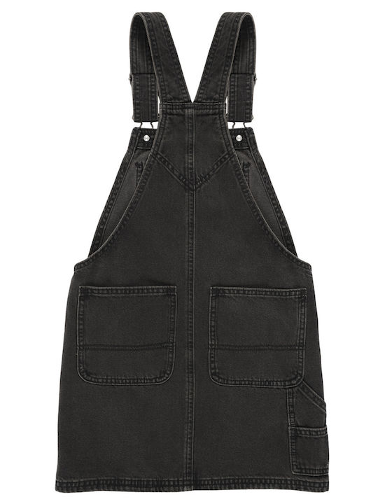 Fustă Salopetă pentru Copii din Denim Neagră
