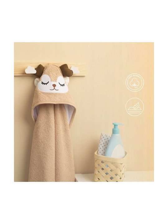 Sensillo Baby Hooded Towel with Hood White 100x100cm