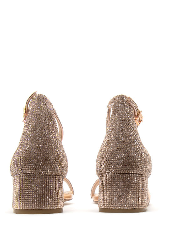 Sandalen mit Strass Rosa
