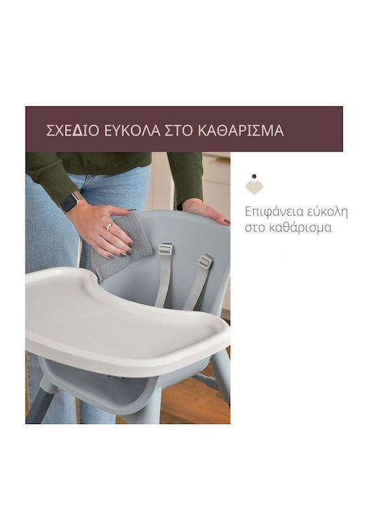 Chicco Zest Foldable Baby Highchair With Adjustable Height Moon Gray