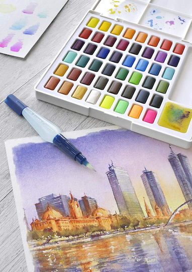 Faber-Castell Aquarellfarbenset Bunte mit Pinsel 48Stück