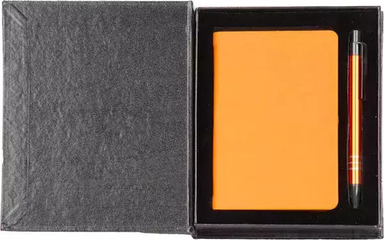 Gift Set with 9x14cm Notepad and Metal Ballpoint Pen Code Sak - Orange, O.e.m.