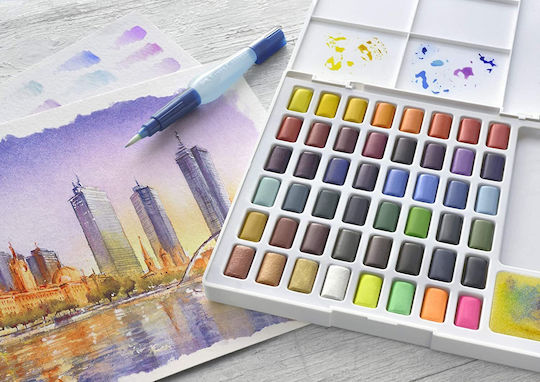 Faber-Castell Aquarellfarbenset Bunte mit Pinsel 48Stück