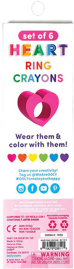 Ooly Heart Set de creioane colorate cu 6 culori