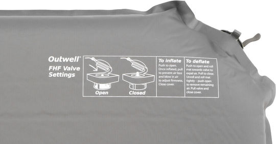 Outwell Self-Inflating Single Camping Sleeping Mat 183x63cm Thickness 10cm in Black color