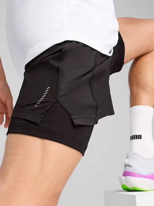 Velocity 2 in 1 Sports Men's Black Shorts