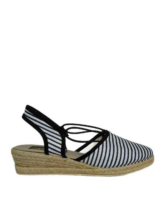 Damenplattformen im Espadrilles-Stil Schwarz