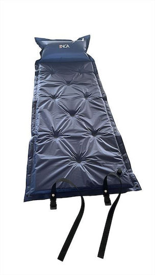 Inca Gonflabil Single Substrat Camping 185x60cm Grosime 2.5cm în culoarea Albastru