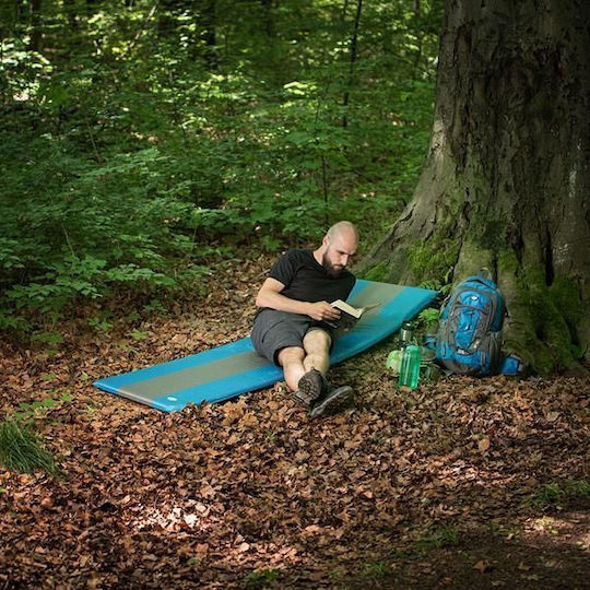 Nils Self-Inflating Single Camping Sleeping Mat 195x60cm Thickness 5cm in Blue color