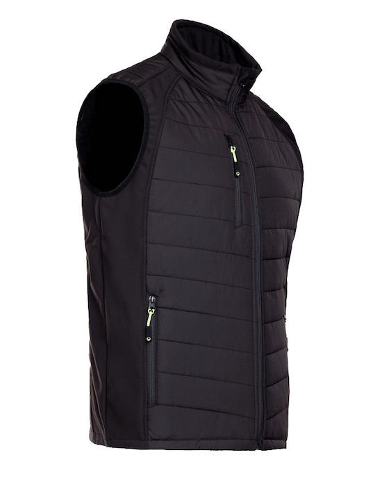 Stenso Pro Spark Pro Ανδρικό Γιλέκο Εργασίας με Επένδυση Fleece Μαύρο
