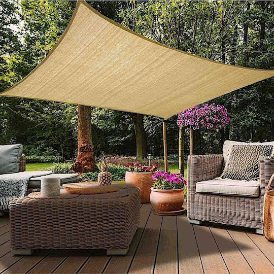 Sidirela Rechteckig Sonnensegel Beige Mit Hoop 2.5x4m