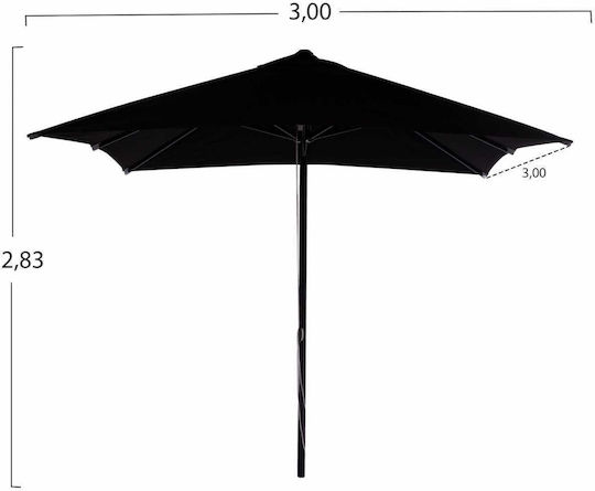 HomeMarkt Replacement Umbrella Fabric Black 3x3m