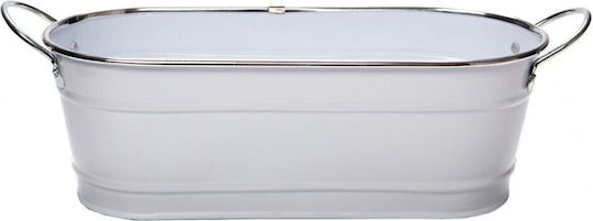 Ibergarden Übertopf Metall Weiß 32.5x10.5x11εκ.