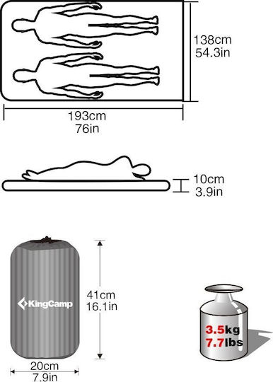 Kingcamp King Camp Double Inflatable Mattress Pump