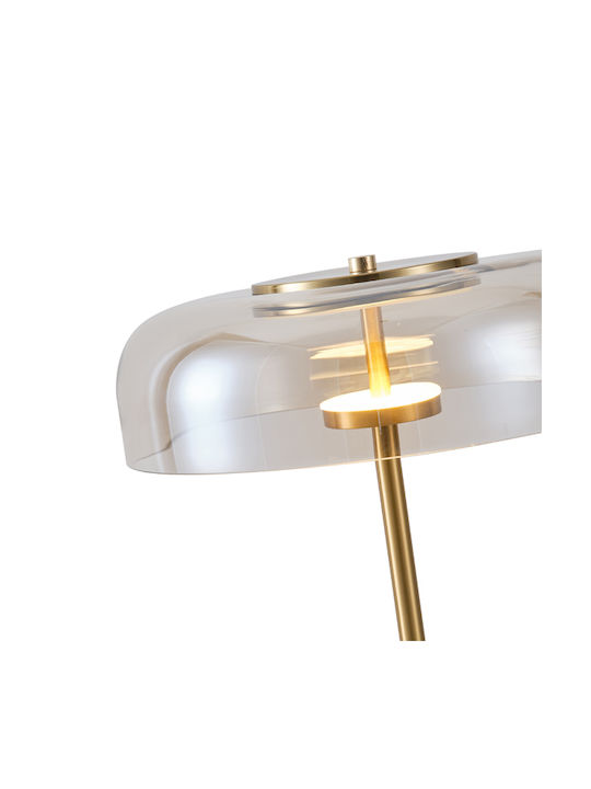 Eurolamp Lobby Metall Tischlampe LED mit Gold Schirm und Basis