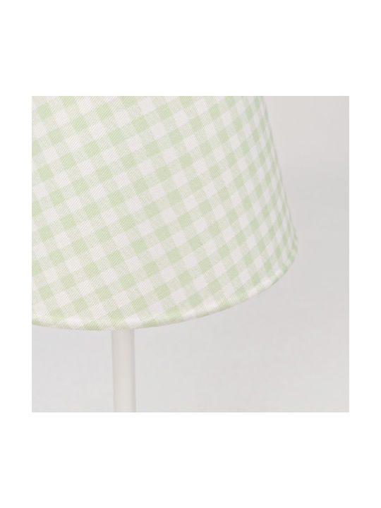 Veis Metal Vintage Table Lamp for Socket E14 with Green Shade and White Base