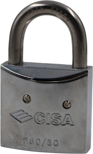 Cisa Steel Padlock Brass with Key 30mm 1pcs