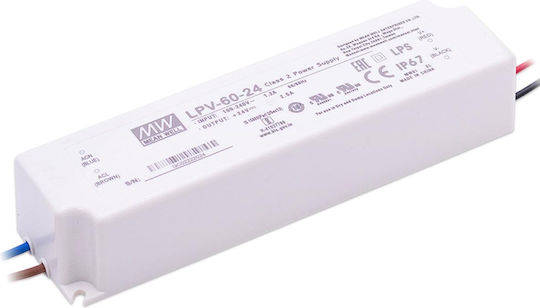 Mean Well LED Power Supply Waterproof IP67 Power 60W with Output Voltage 24V 2pcs