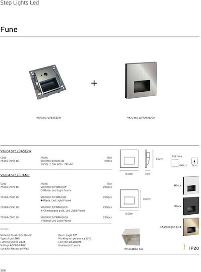 VK Lighting Support Frame for Lighting Fixtures White 75169-247115