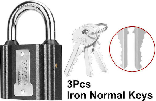Total Steel Padlock Brass with Key 32mm Black 1pcs