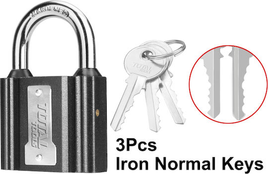 Total Steel Padlock Brass with Key 50mm Black 1pcs