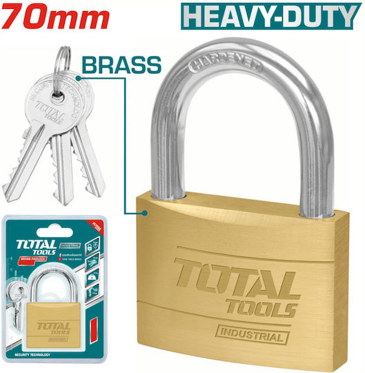 Total Steel Padlock Brass with Key 70mm 1pcs
