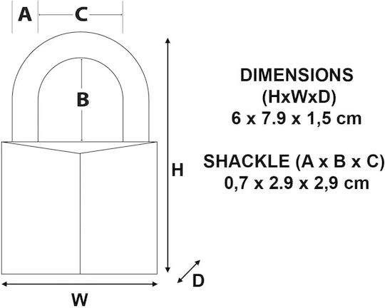 Master Lock Ατσάλινο Λουκέτο Πέταλο με Κλειδί 60mm Ασημί