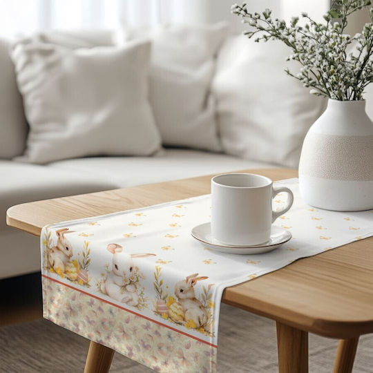 Napron Paște 40x200cm 100% Bumbac Club Cotton Ginny Iepurași Fluturi