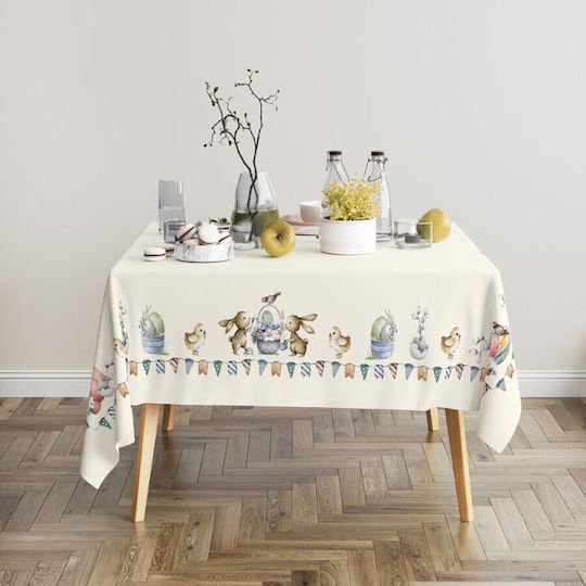 Easter Tablecloth 100% Cotton 140x320cm Club Cotton Feta
