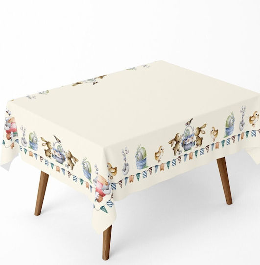 Easter Tablecloth 100% Cotton 140x320cm Club Cotton Feta