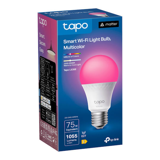 TP-LINK Smart Bulb Tapo L535E v1 LED 8.6W for E27 Socket RGBW 1055lm