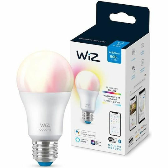 WiZ Smart Λάμπα LED 8.5W για Ντουί E27 και Σχήμα A60 RGB 806lm