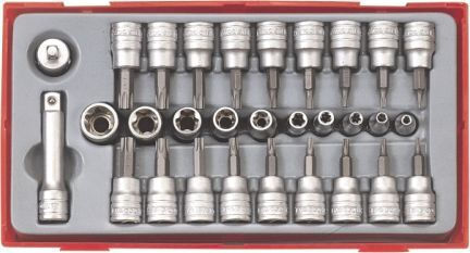 Teng Tools Walnut with Torx Head and Socket 1/4'', 3/8'' 30pcs